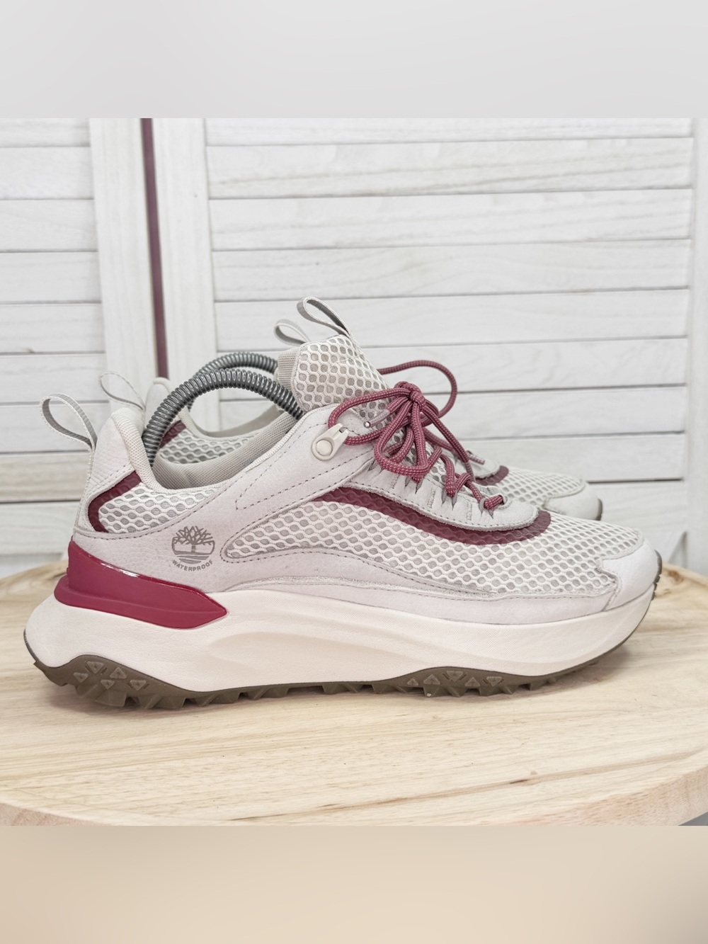 Timberland Year of the Snake Motion Access Waterproof Sneaker Tan Burgundy 9